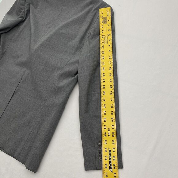 Theory Gray Blazer Sport Coat Wool Blend Notch Lapel 2 Button Mens 44 Long - Picture 16 of 16